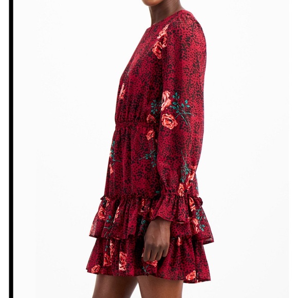 Floral Ruffle Mini Dress. - Picture 3 of 8